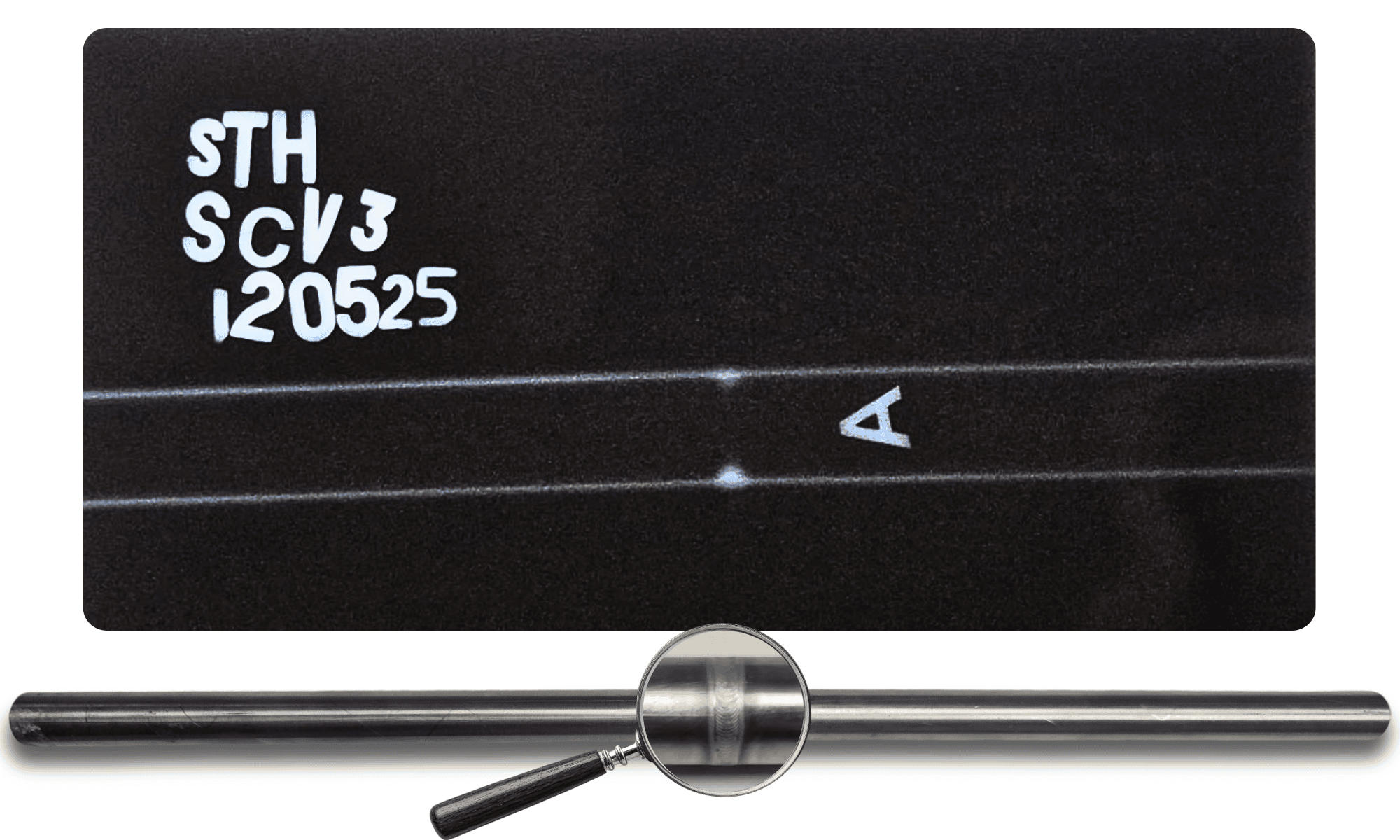 Résulat d'une radio pour vérification de la qualité d'une soudure