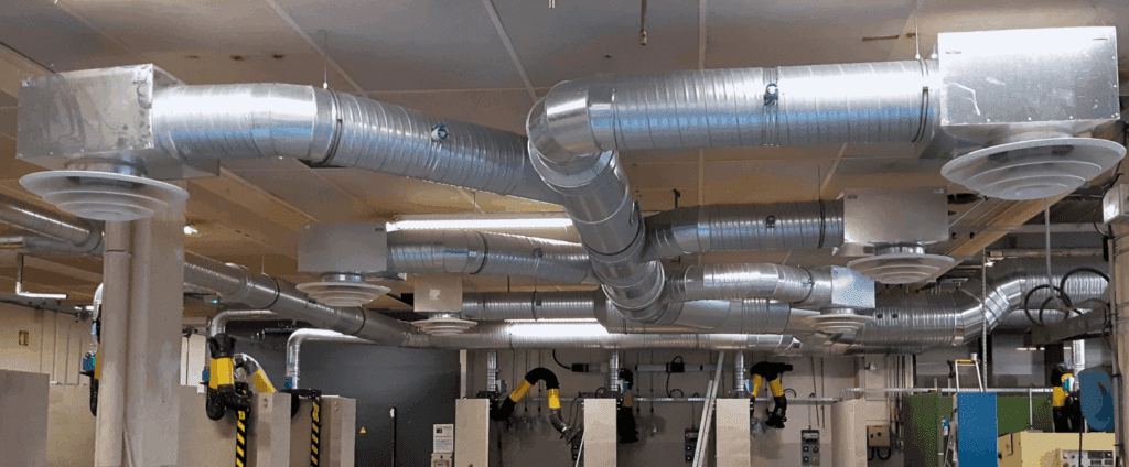 Gaines circulaires pour introduction d'air chaud